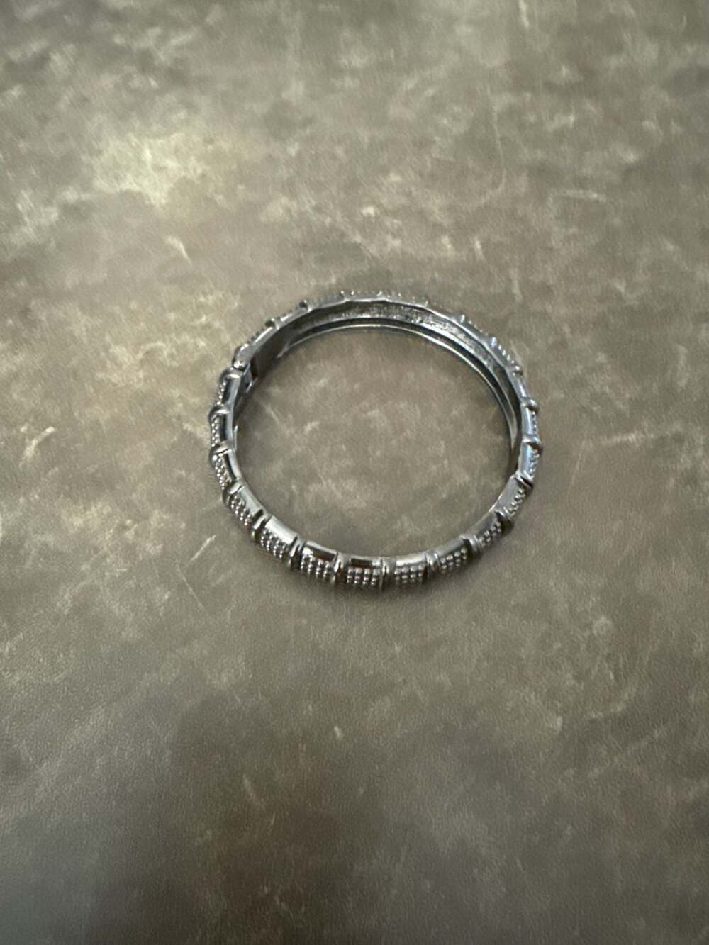 Cookie Lee Gunmetal Toned Hinged Rivet Accented Bangle Cuff Bracelet 7.25” Lengt